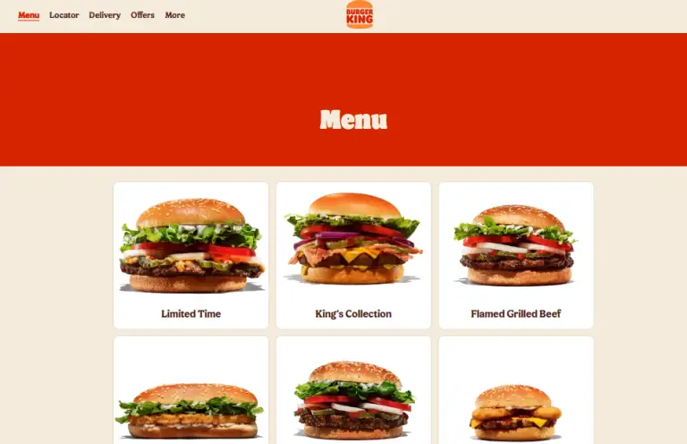 Burger King Menu Prices (New Zealand)