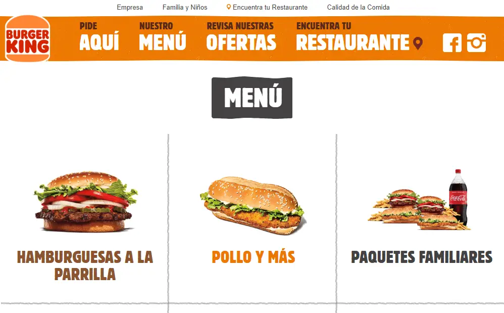 Burger King Precios del Menú (Honduras)