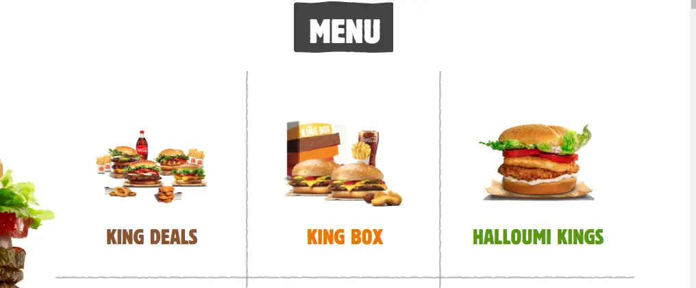 Burger King Τιμές μενού (Cyprus)