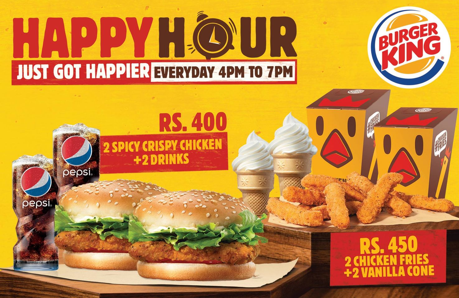 Burger King مینو کی قیمتیں۔ (Pakistan)